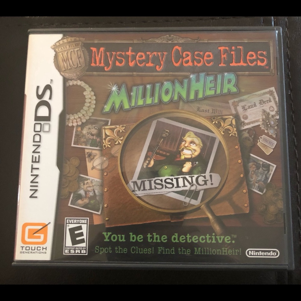 Nintendo DS game - Mystery case files MillionHeir
